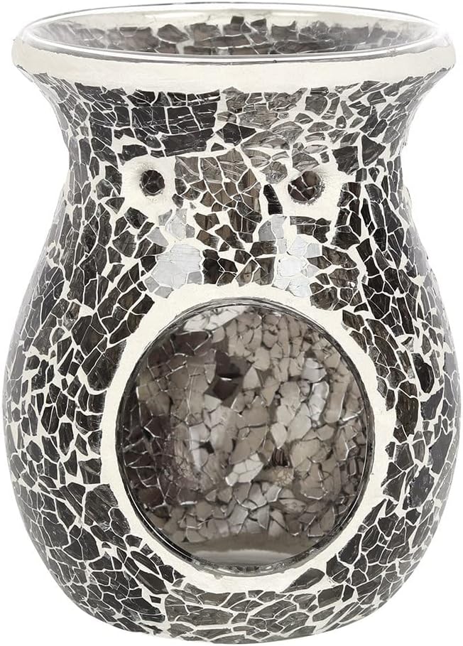 Large Gunmetal Crackle Oil Burner and Wax Warmer