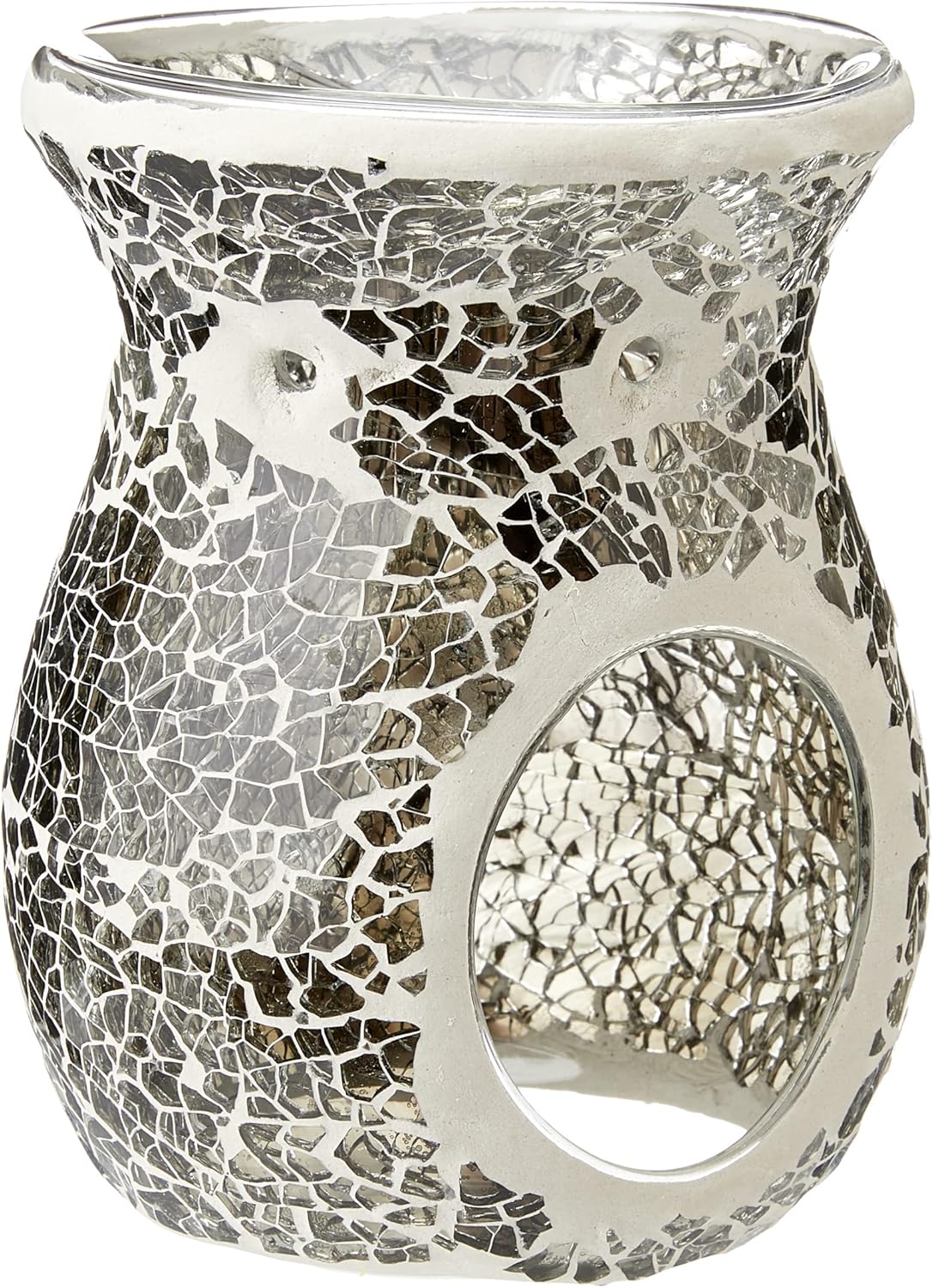 Large Gunmetal Crackle Oil Burner and Wax Warmer