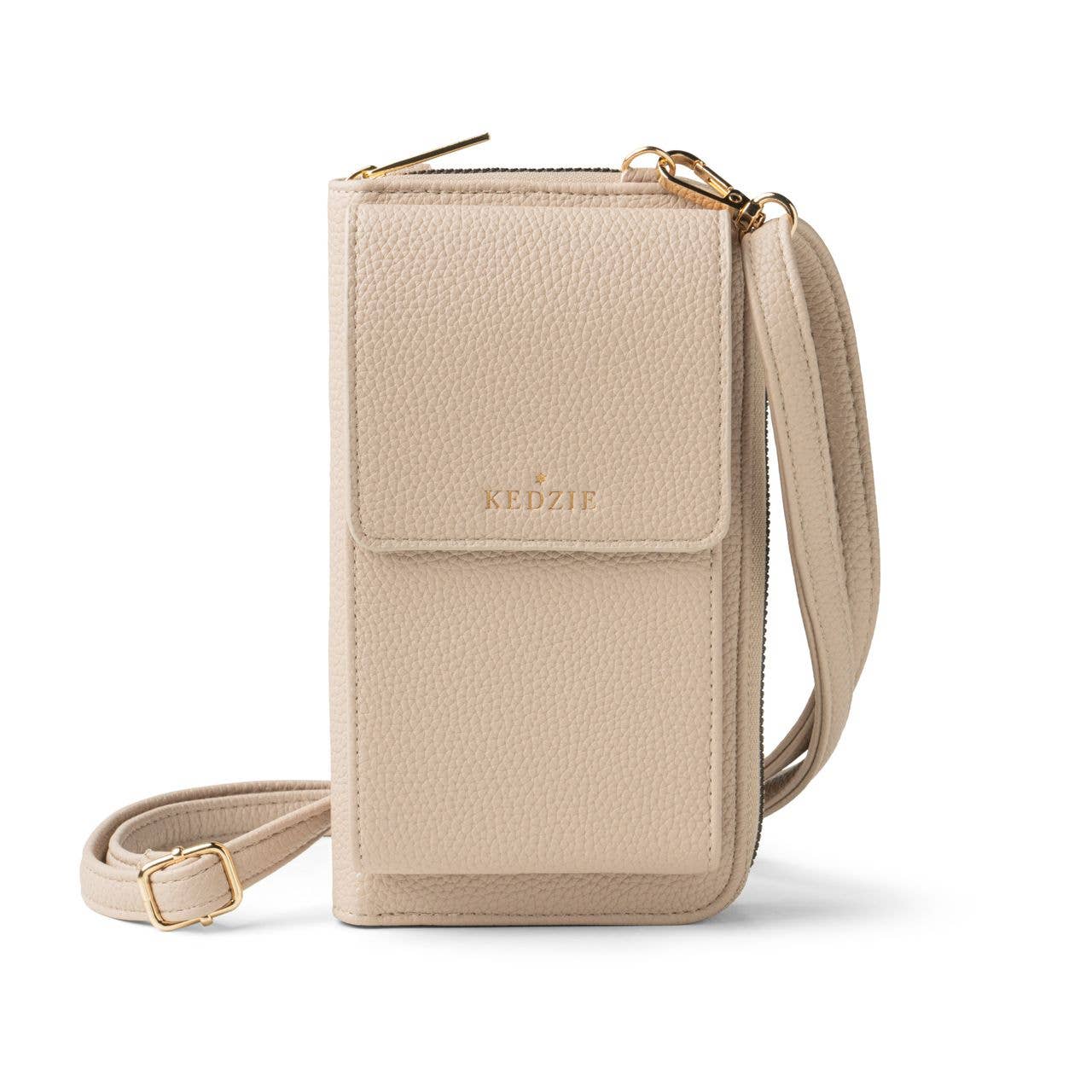 Eclipse smartphone crossbody bag by Kedzie in ivory.