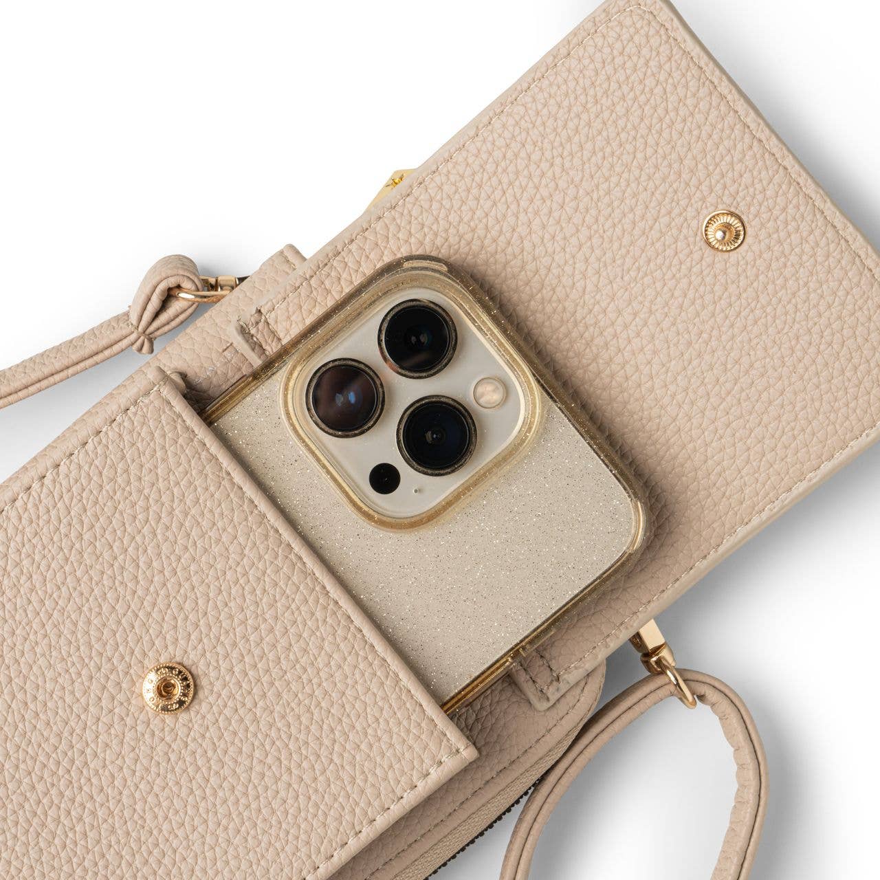 Close up of phone body for eclipse smartphone crossbody bag by Kedzie.