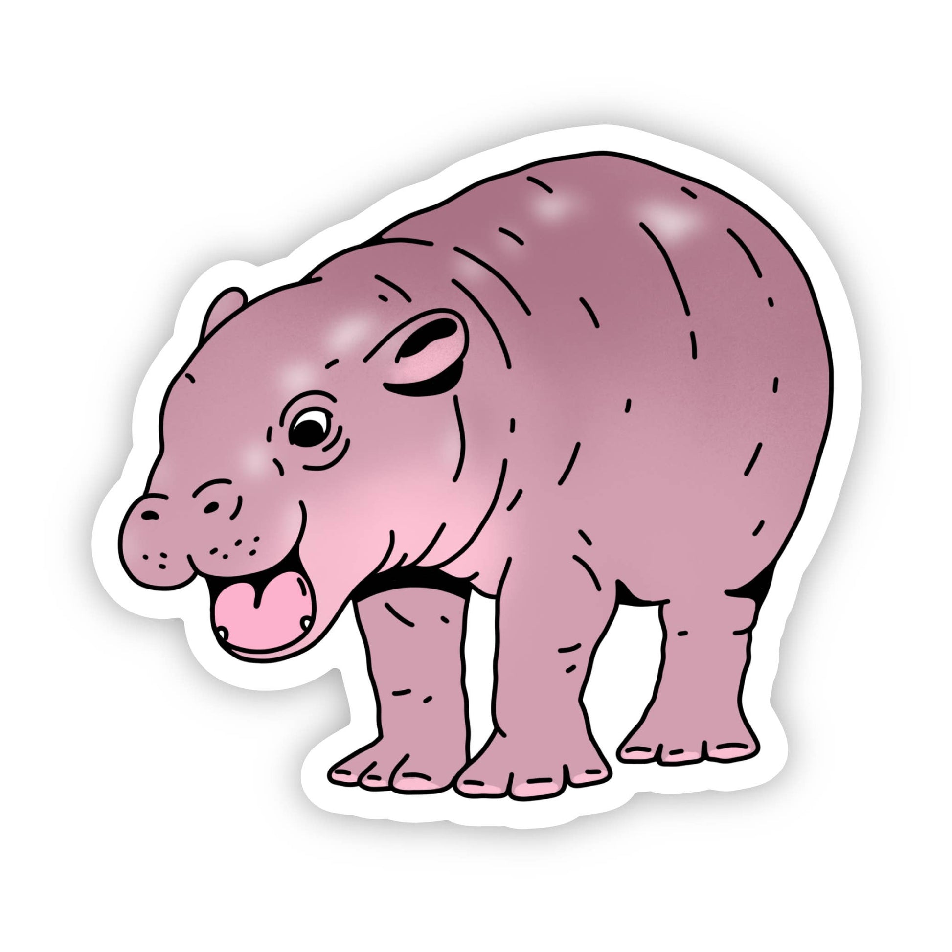 Baby Moo Deng the pygmy hippo sticker.