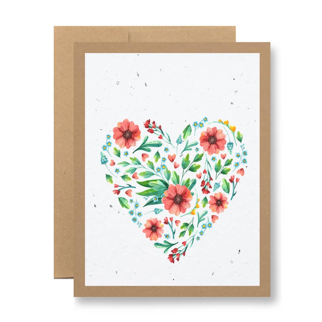 Plantable Greeting Card - Watercolor heart