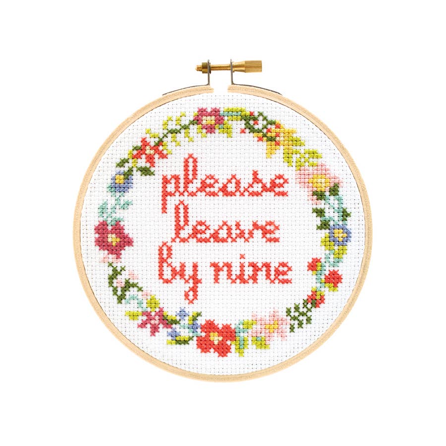 Please Leave By Nine Cross Stitch Kit