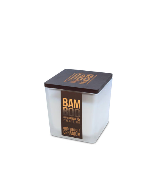 Oud Wood & Geranium | Small Frosted Candle