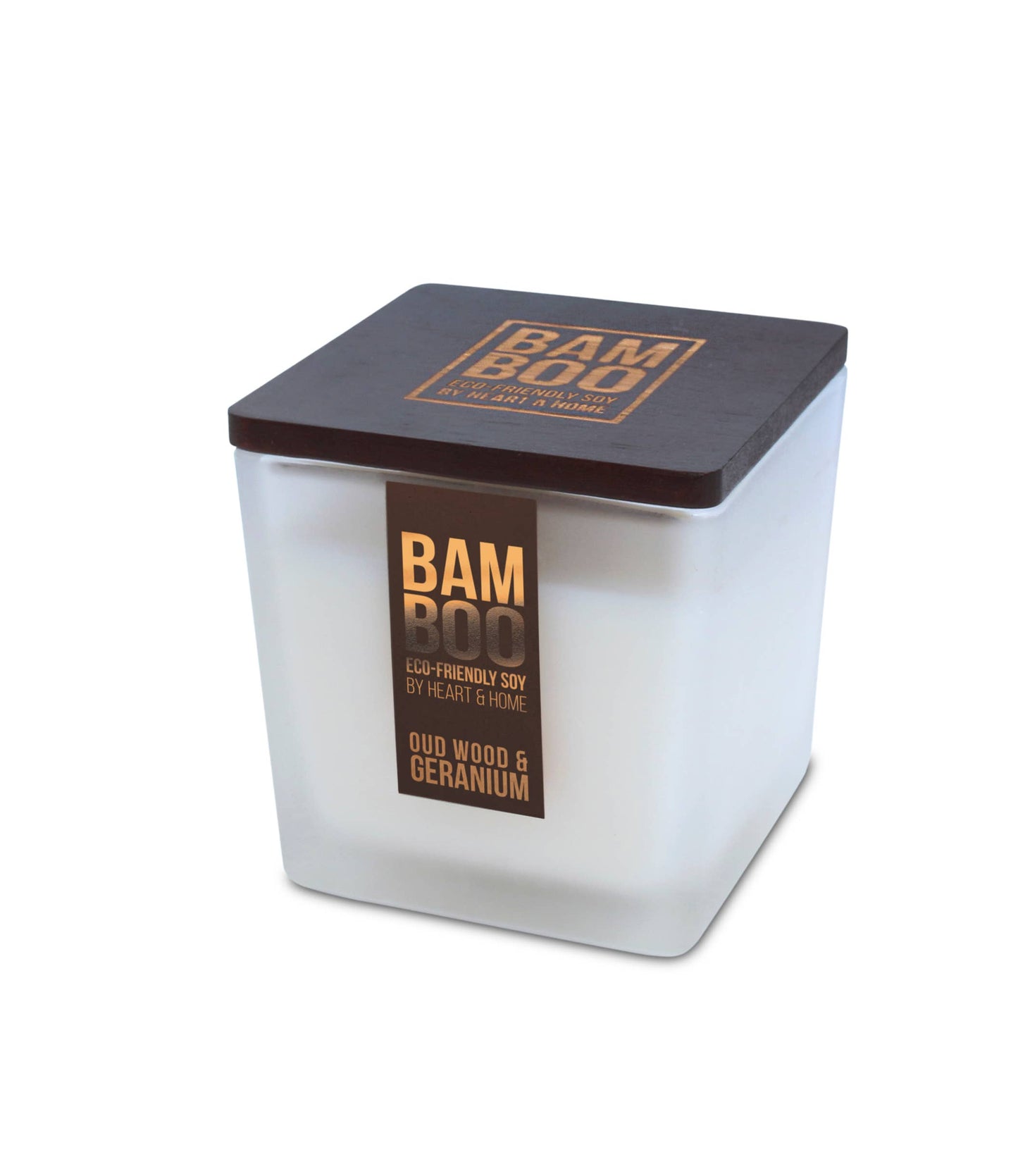 Oud Wood & Geranium | Large Frosted Candle