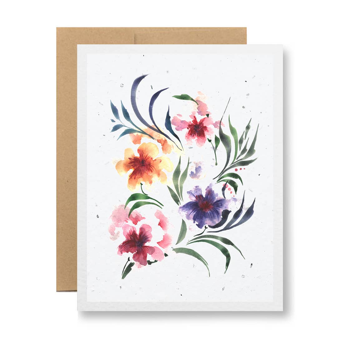 Plantable Greeting Card - Watercolor flowers