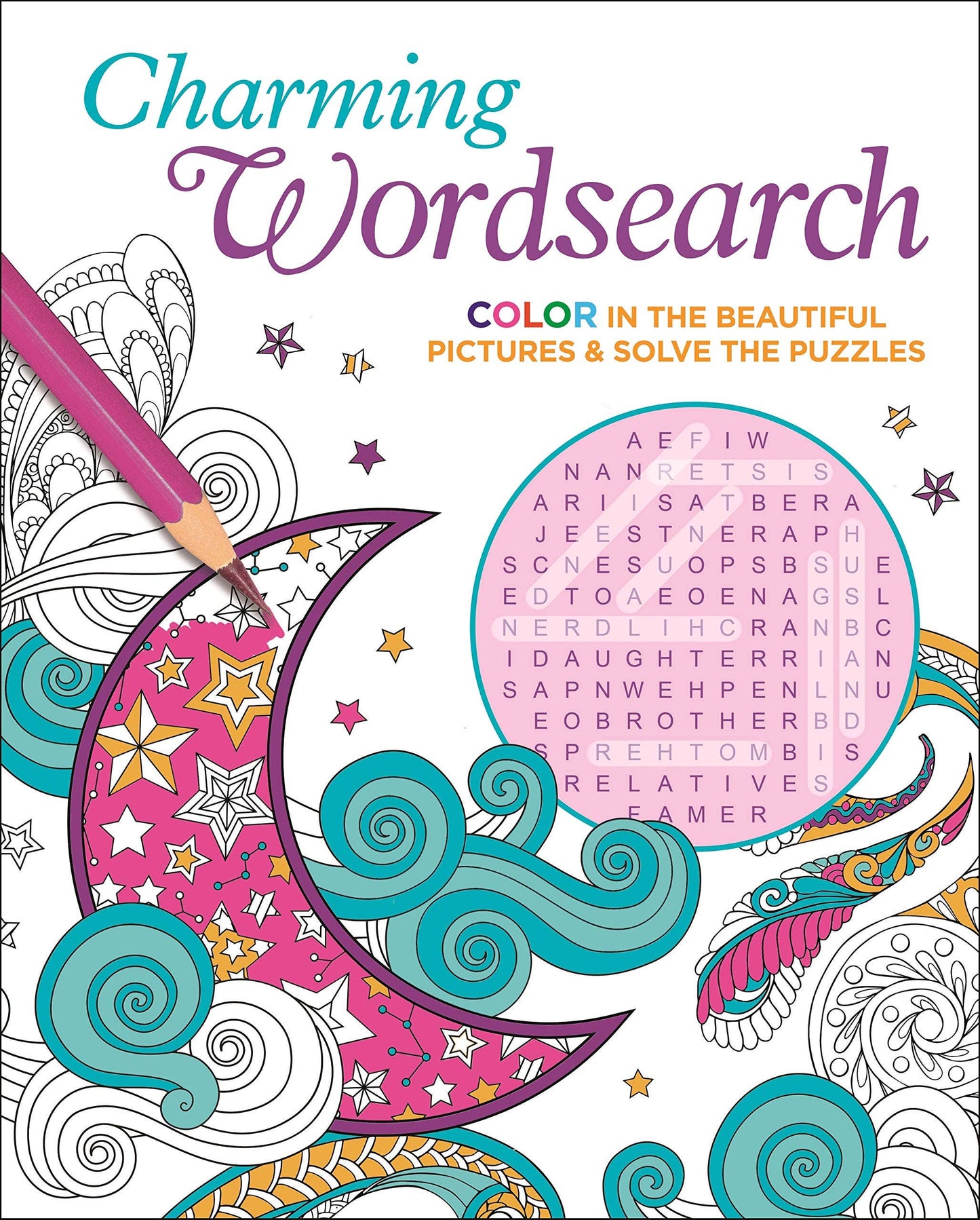 Charming Wordsearch and Coloring Book