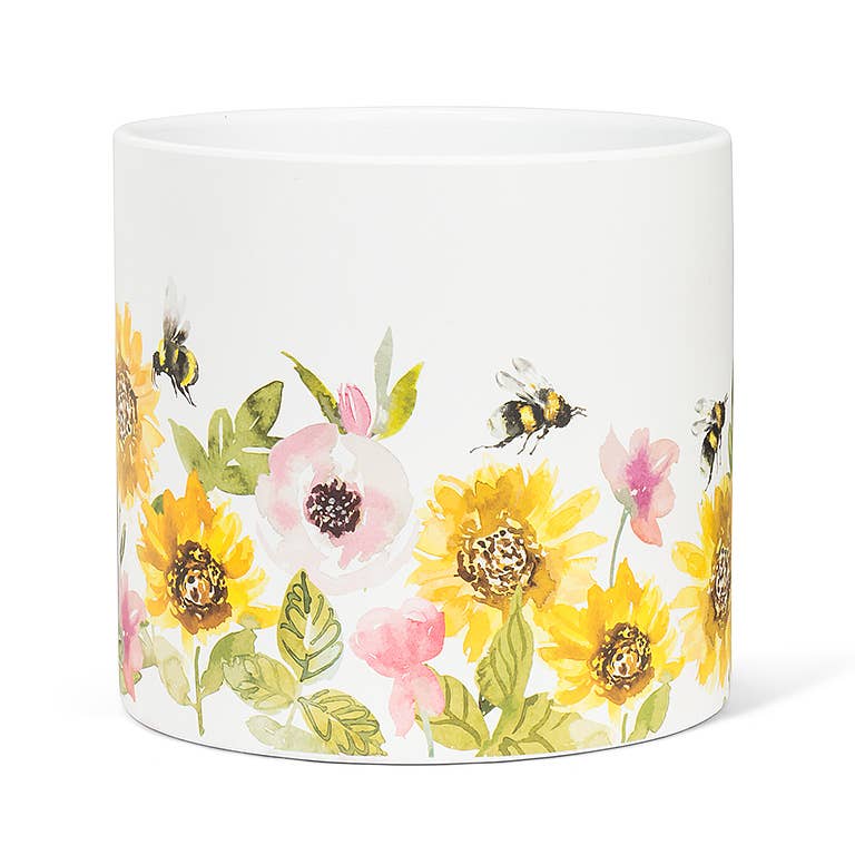 Lg Sunflowers & Bees Planter