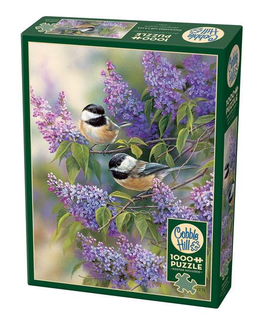 Chickadees and Lilacs 1000pc puzzle
