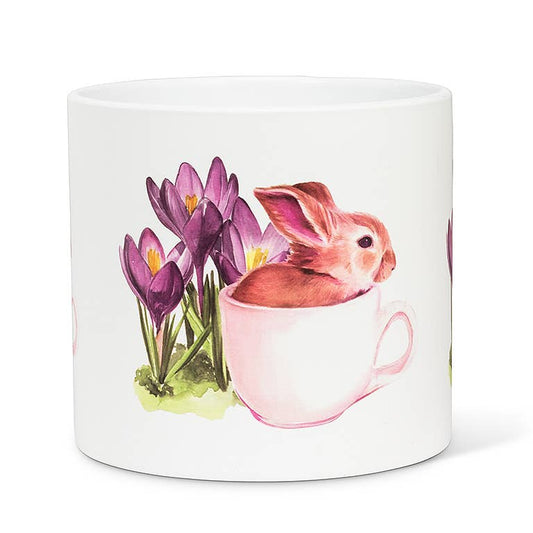 Lg Bunny & Crocus Planter
