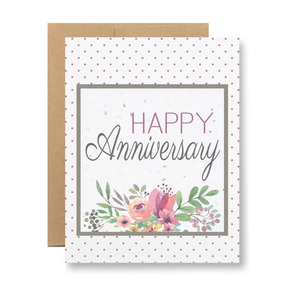 Plantable Greeting Card - Happy Anniversary {polka dots}